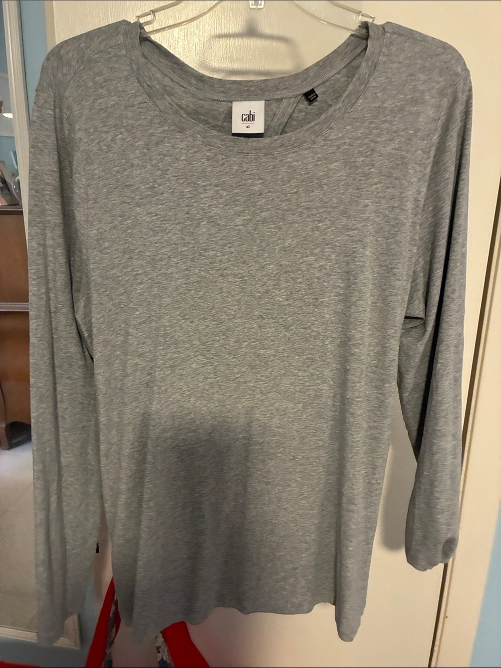 CAbi Heather Gray Twist-Back Long Sleeve Tee XL - Picture 2 of 5